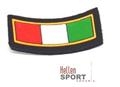 Scudetto ITALIA a bandiera con strip in tessuto plastificato Scudetto ITALIA a bandiera con strip in tessuto plastificato